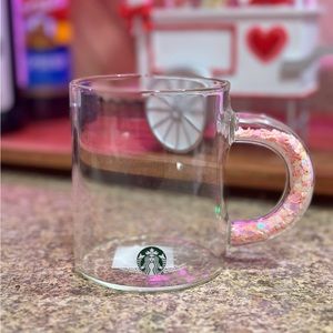 *Rare* Starbucks valentines clear glass mug